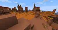 Hoodoos in a Mesa Bryce biome in an older version of Minecraft.