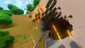 The minecart entering a cave.