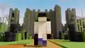 Dinnerbone approaching castle ruins in A Fun Visit.