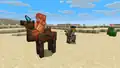 A player ride a camel husk.