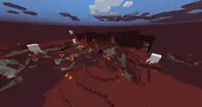 A nether biome buffet world generated using End terrain.