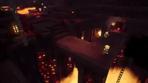 A nether fortress as it appears in Minecraft Dungeons