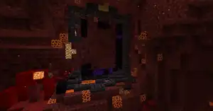 A giant ruined portal in the Nether.