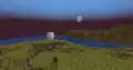 A nether wastes biome using Single Biome type. Although the terrain is that of the Overworld, ghasts still spawn naturally.
