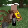 Notch wearing his Mojang cape.