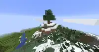 An oak that was generated on a small floating body of land.