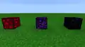 Comparison of glowing obsidian, crying obsidian, and regular obsidian.