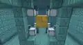 Gold blocks exposed in an ocean monument.
