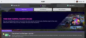 The Realms tab in the Play screen.