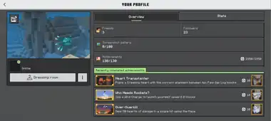 The "Profile" screen.