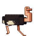 The ostrich's walking animation.