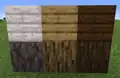 Comparison between the log and plank variants of oak, pale oak and dark oak