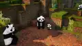 Pandas as they appear in Minecraft Dungeons.