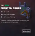 Phantom armor within the inventory.