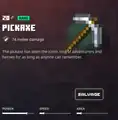 A pickaxe within the inventory.