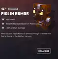 Piglin armor within the inventory.
