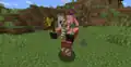 A zombified piglin brute in the Overworld.