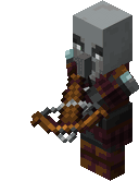 A pillager charging a crossbow.