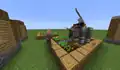 A pillager attacking a villager.