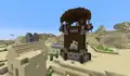 A pillager outpost that generated inside a desert village.