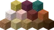 A render of all Minecraft planks in the game as of The Garden Awakens.