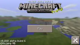 Pocket Edition 0.10.0 build 6.png: Infobox image for v0.10.0 alpha build 6 the version in Minecraft