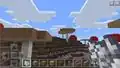 A mushroom biome in Pocket Edition.