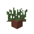 /setblock ~ ~ ~ minecraft:flower_pot 11 destroy {Item:31,Data:1} Also seen in the iconic "Creeper, Aw Man" music video by CaptainSparklez.