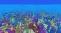 Coral reefs and aquatic mobs.