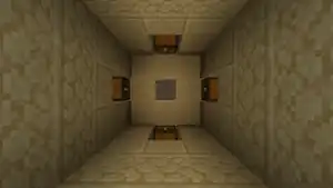 Naturally generated sandstone found in a desert pyramid secret interior.