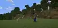 A rabbit preparing to shoot Steve with a crossbow in the trailer for Around the Minecraft World in 80 Biomes.[8]
