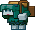 Pixel art of a rascal idling.