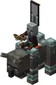 A pillager raid captain ravager rider.