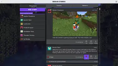 Realms Stories, a social media like for Realms in Bedrock Edition.