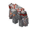 Redstone golem basic attack (unused). It can be seen when playing the Arcade version of the game.