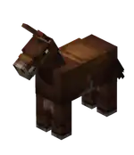 Saddled Mule.png: Infobox image for Mule the entity in Minecraft