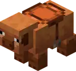 Saddled Warm Pig.png: Infobox image for Pig the entity in Minecraft