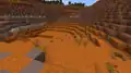 Ground-view of a badlands biome.