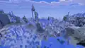 Shattered terrain in an ice spikes biome.