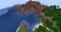 A mushroom biome connected to a forest biome in Java Edition 1.16.2.