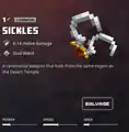 Sickles within the inventory.