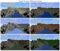 The same terrain in different biomes.