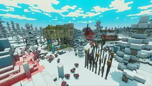 Skeletons trapped in cages as a result of a Skeleton Homestead raid.