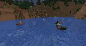 Two skeletons shooting each other. The skeleton on the right is a spider jockey.