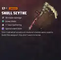 The skull scythe within the inventory.