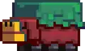 The 2 dimensional pixel art of the snifflet shown at Minecraft Live 2022.
