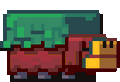 Pixel art of a snifflet idling