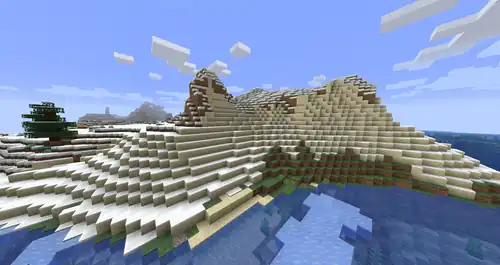 Naturally generated sand in a snowy beach.