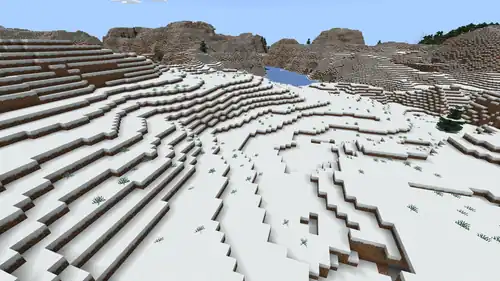 Naturally generated snow in a snowy plains biome.