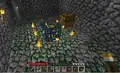 A monster spawner in an older version of Minecraft.